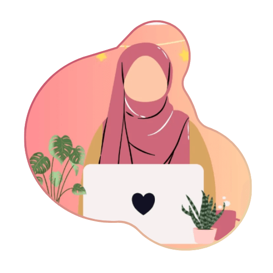 femme musulmane devant un ordinateur