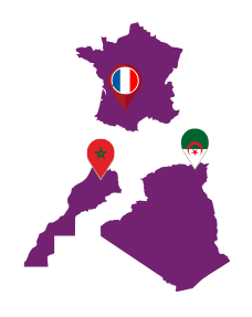 illustration de la france, algérie et maroc